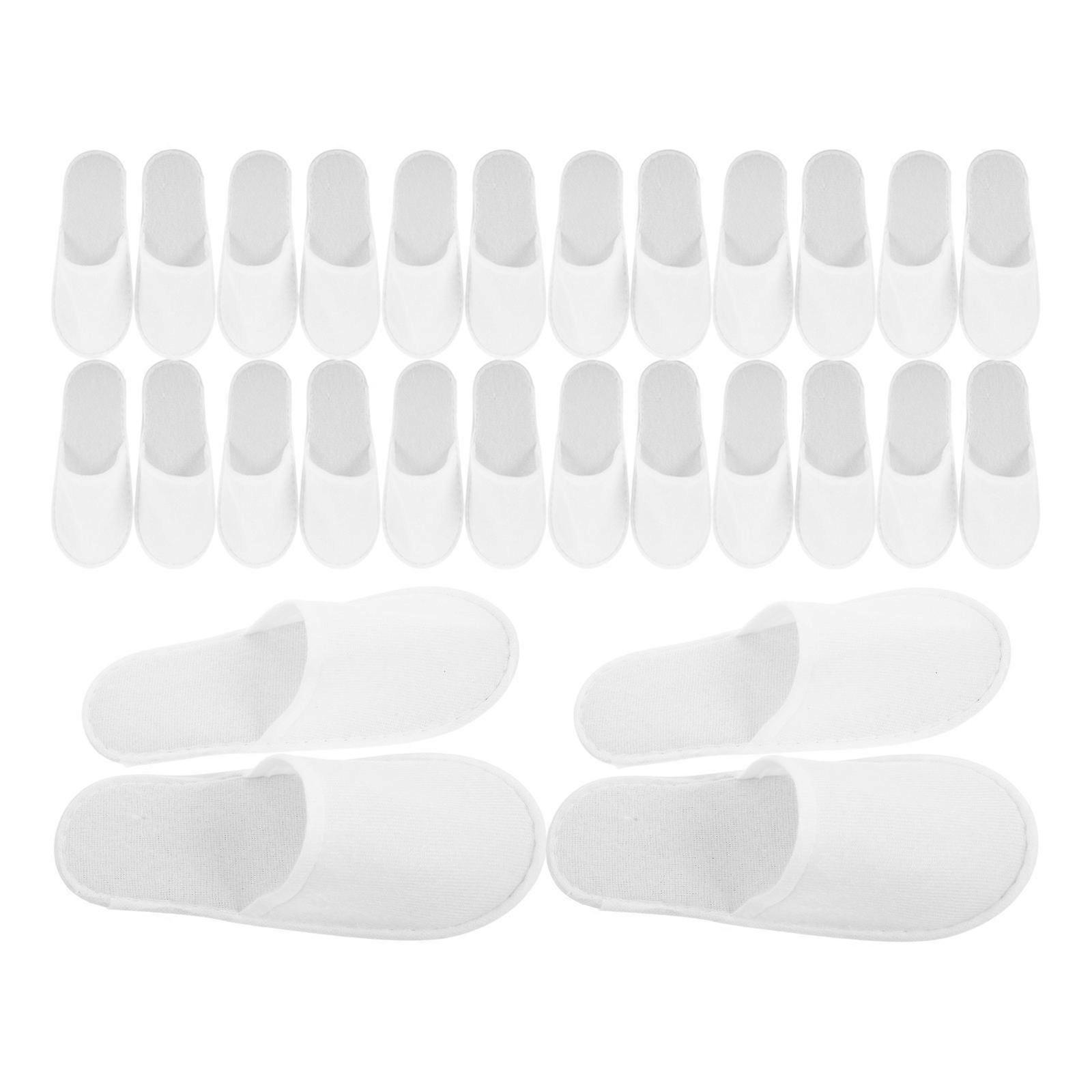 Indoor Spa Use Slippers Disposable Non-slip Thickened 28 Pairs Unisex White