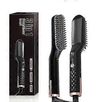 Men's Beard & Hair Straightener with Multi-Functional Electric Comb - Hot Heating Brush with Smoothing & Straightening Features