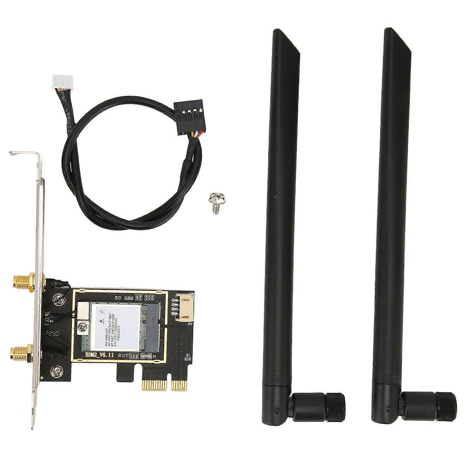 PCIe WiFi 6E Card 2.4G/5G/6Ghz Up to 2400Mbps Dual Antenna MU MIMO PCIe Network Card for Win10/11 Desktop Chassis