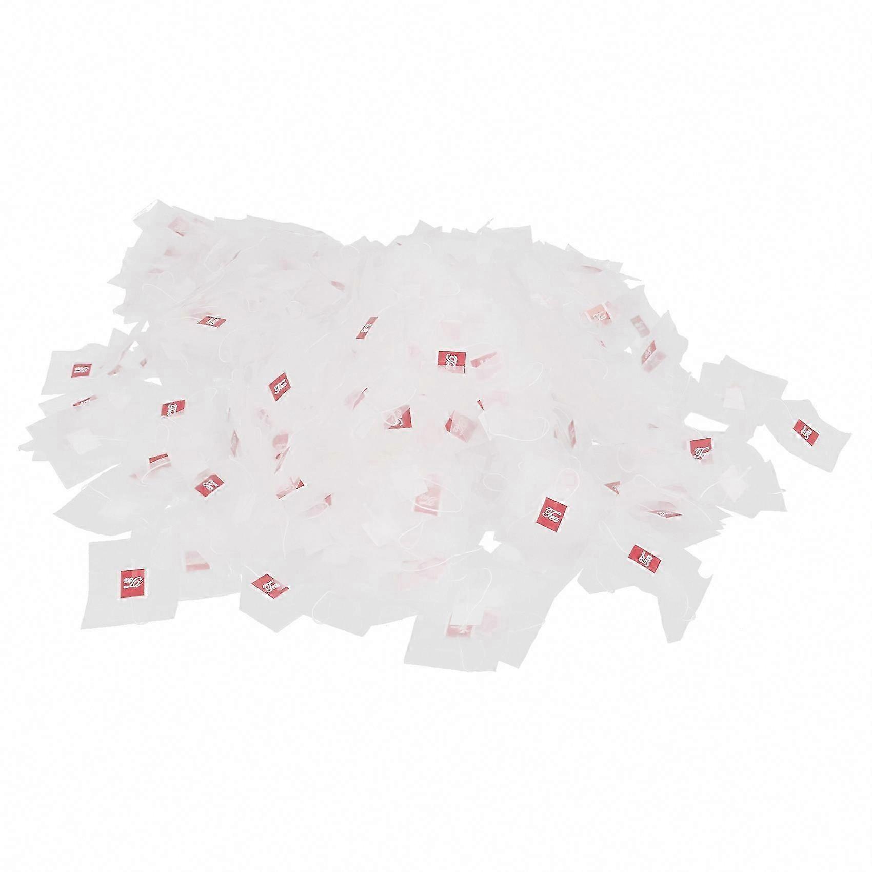 1000Pcs 5.5x7cm Transparent Nylon Tea Bags with Single String Label, Empty Tea Filter Bags