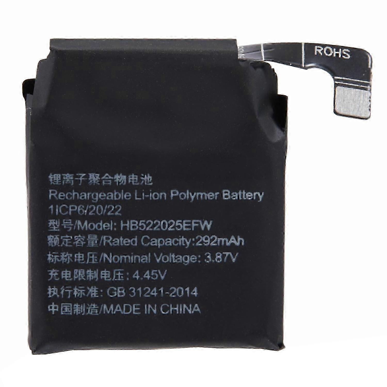 For Huawei Watch GT 3 42mm 3.87V 292mAh Li Ion Polymer Battery Assembly Part (Encode: HB522025EFW) (