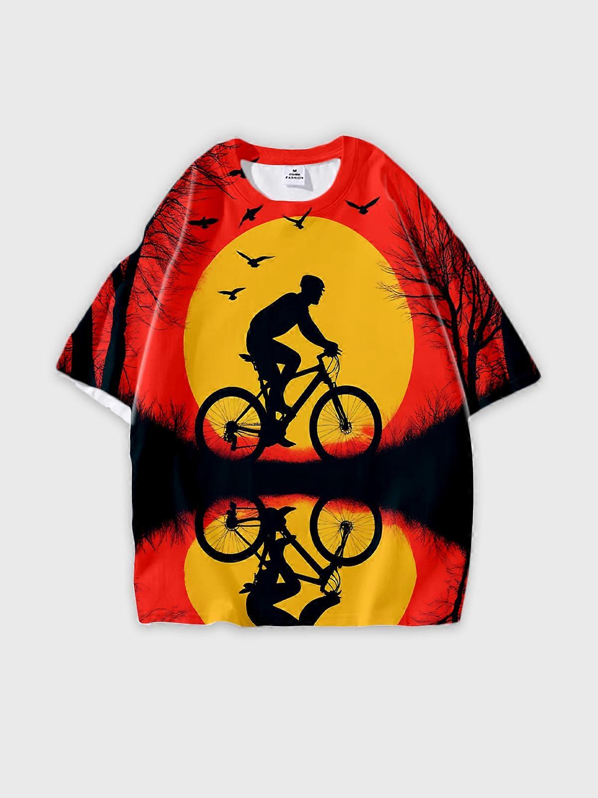 T-Shirt Short Sleeve Round Neck, Summer Casual Loose Graphic Tee, Unisex Pattern U2346