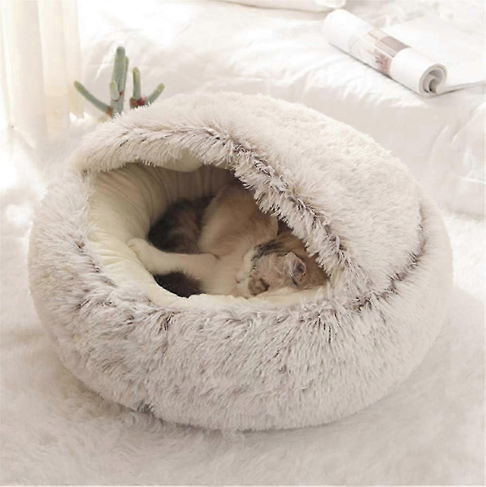 2025 Fluffy Cat Bed Round Soft Plush Cave