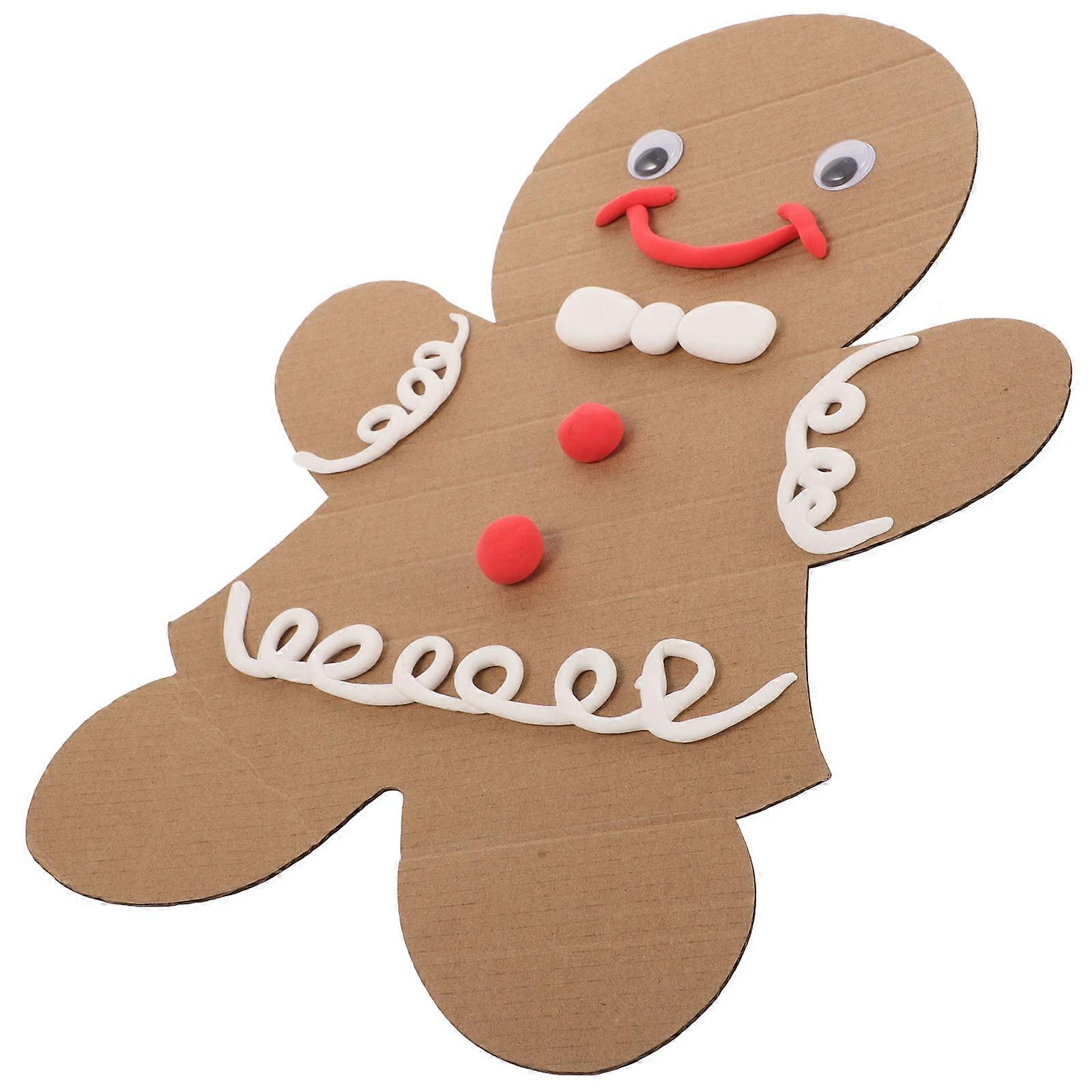 DIY Gingerbread Man Craft Set for Christmas Party Decor with Orange Color Reusable Design