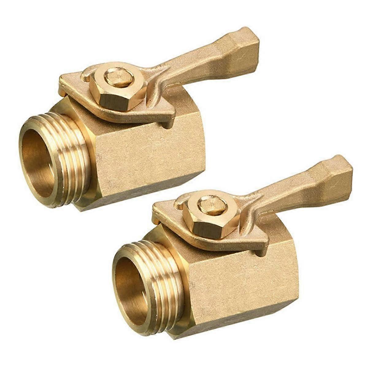 2Pcs 3/4 Hexagonal One-Way Ball Valve Garden Fittings with On-Off Valve One-Way Ball Valve All Copp