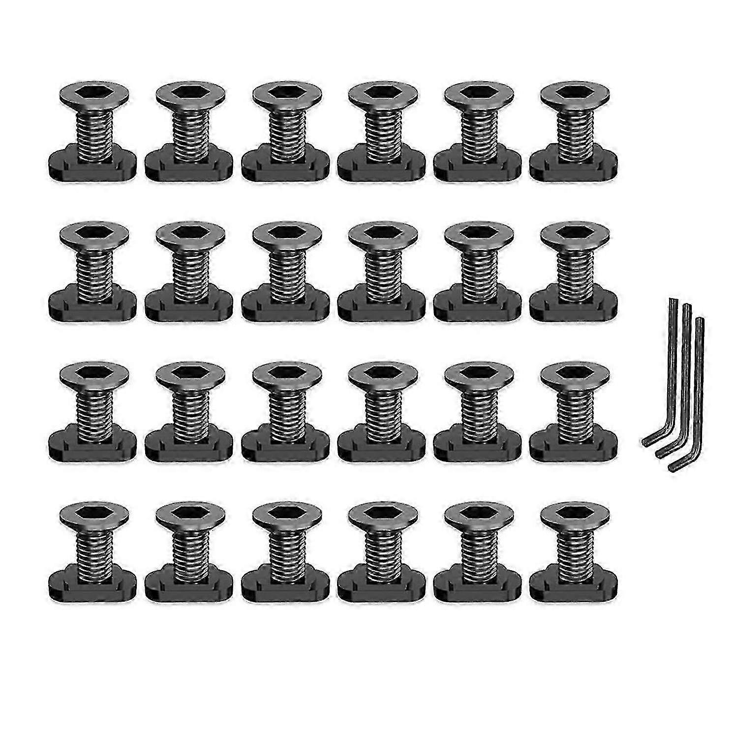 24 PCS Mlok Screws and Nuts Replacement Sets, M-Lok Rail Mount Screws & T-Nuts Accessories with Hex