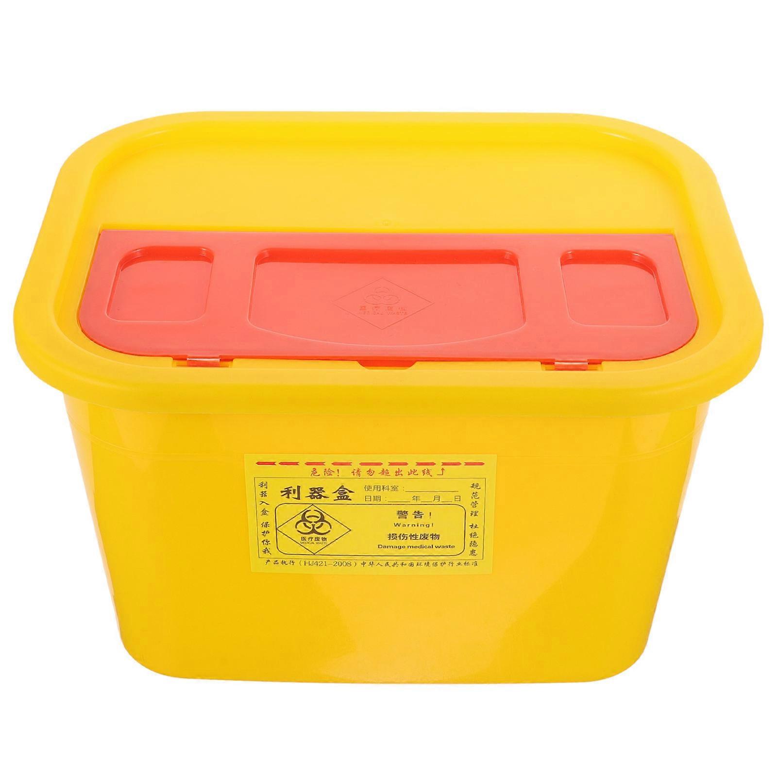 Waste Sharps Box Sharps Container for Home Use Healthcare Facilities Plastic 9.63x7.86x5.50in Organized 1Pcs