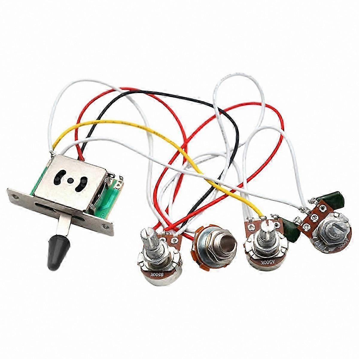 Pre-Wired Guitar Control Assembly with 3 x 500K Pots and 1 Volume Knob for Strat Style Instruments