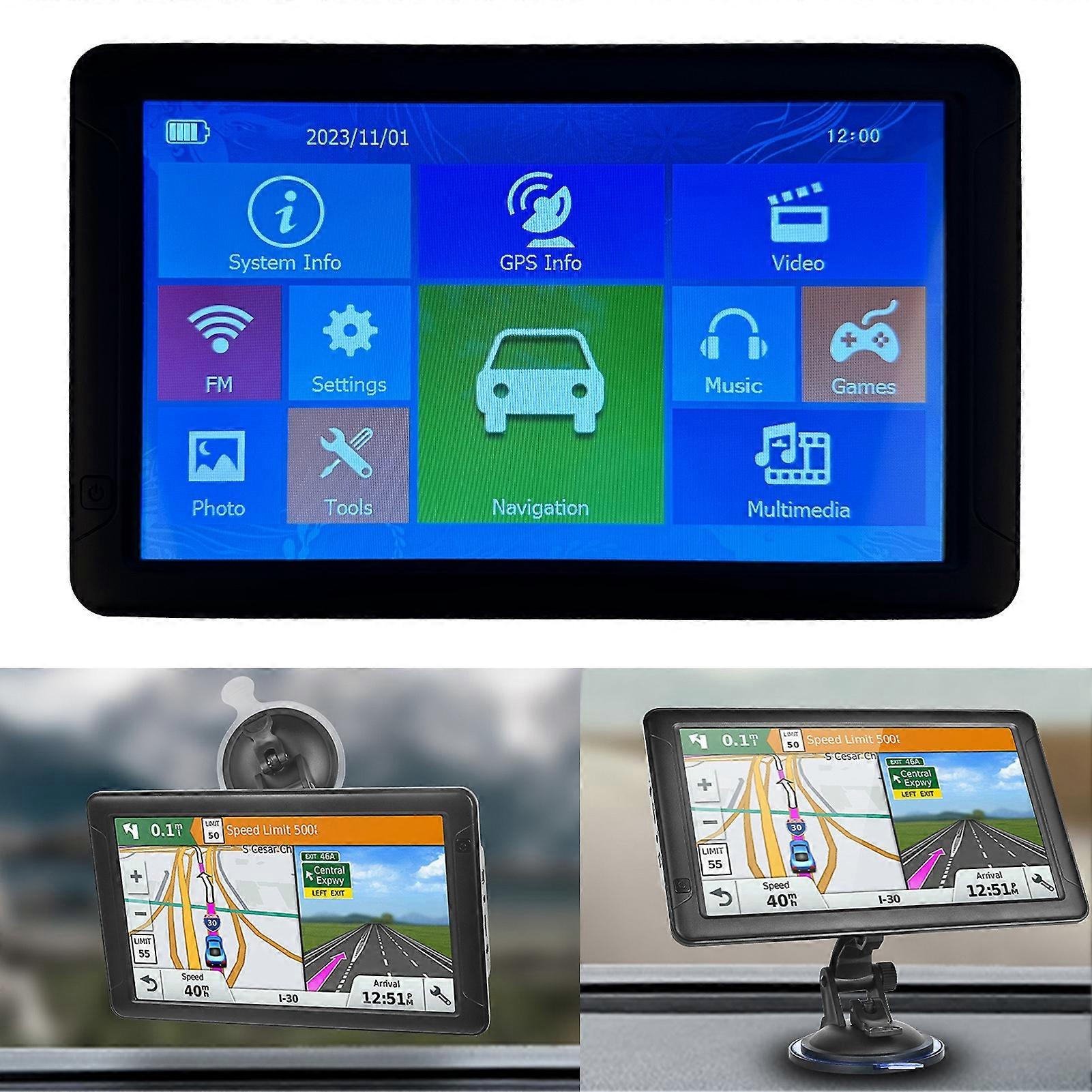 9in Car GPS Navigation Large POI Voice Guidance Touch Screen 800×480 Portable with Europe Map for Truck