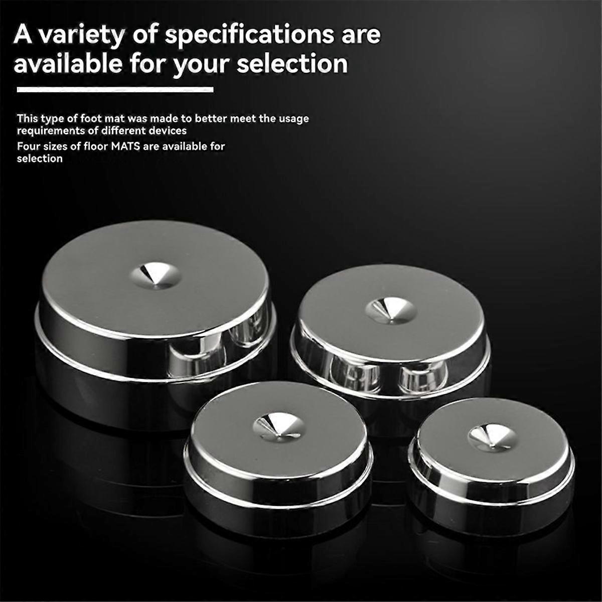 Stainless Steel Speakers Spikes Feet NonSlip Rubber Base 40mmx12mm