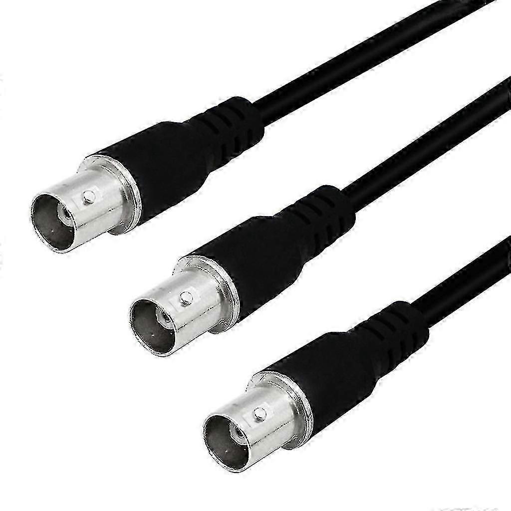 BNC 1 til 2 stik splitter 50cm koaksialkabel 1 ind 2 ud