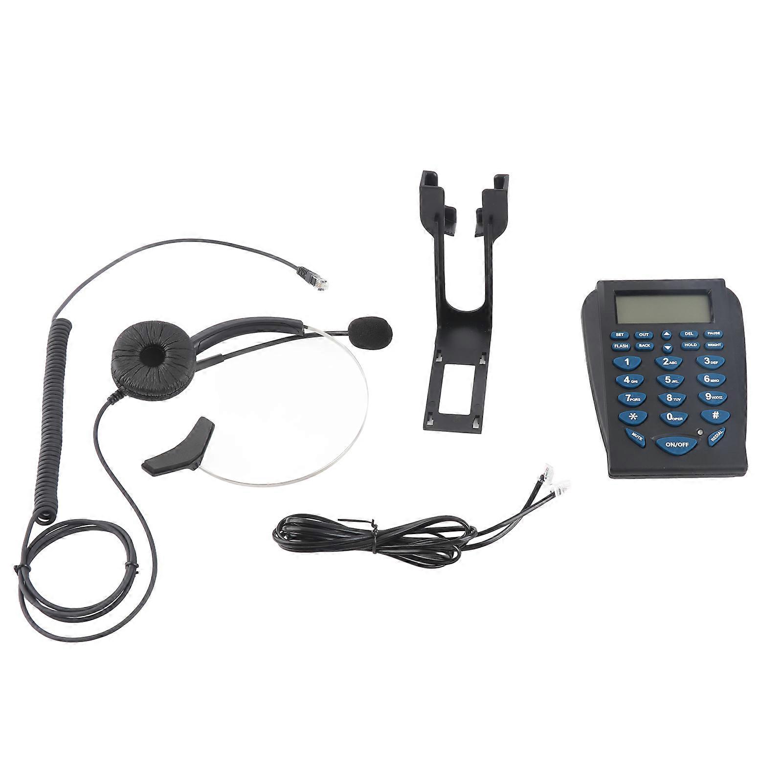 Corded Call Center Telephone with Noise Cancelling Monaural Headset, Clear Voice Quality, Caller ID and Redial for Office and Home Use