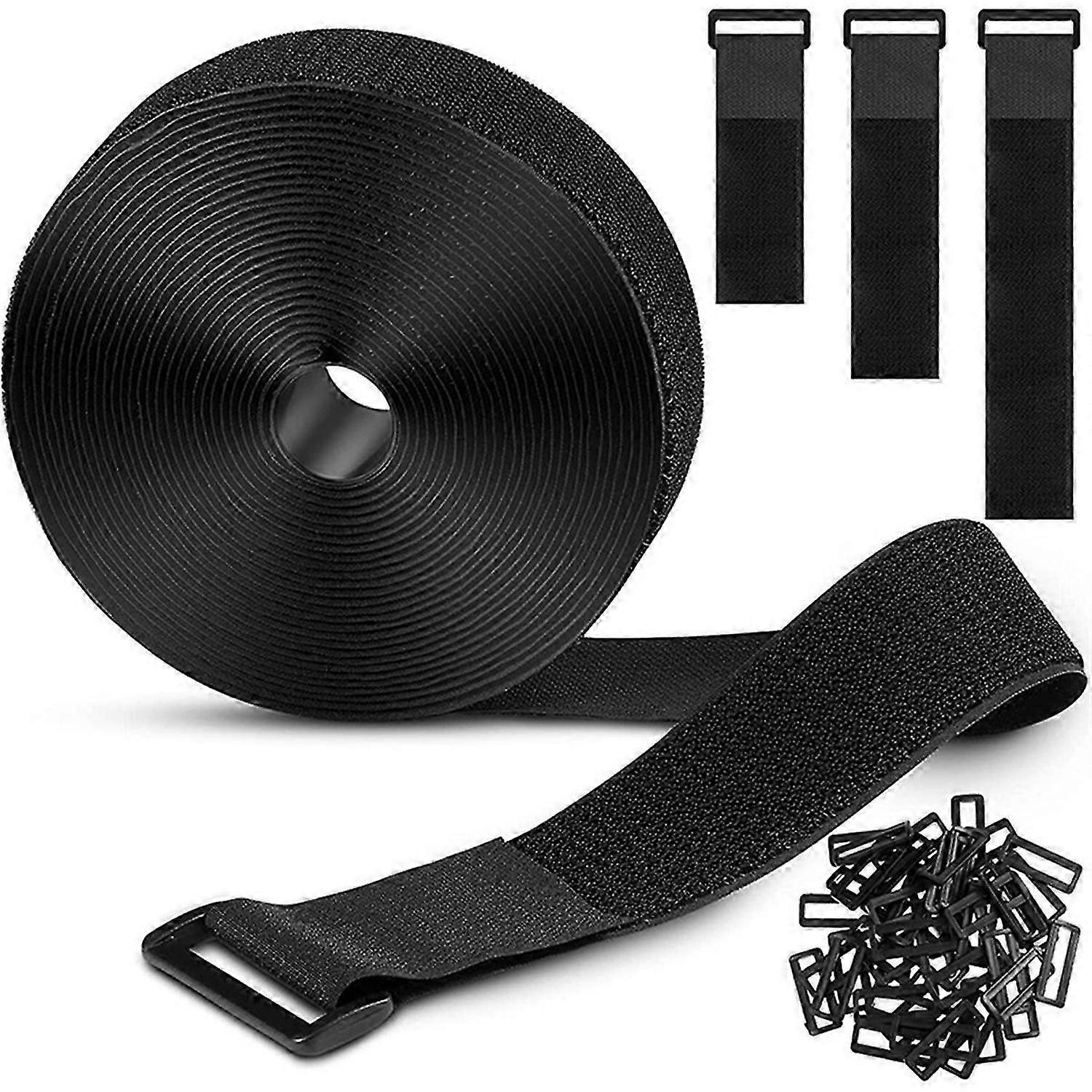 5Meters Adjustable Fastening Hook and Loop Straps with 25 Buckles