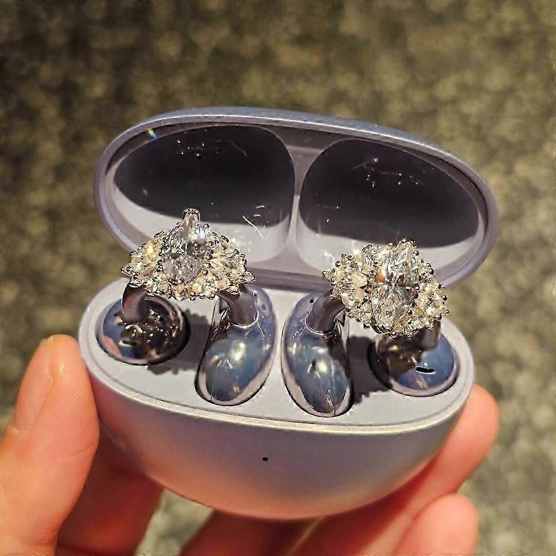 Rhinestone For Clip On Earbuds Open Ear Exquisite DIY Decoration li497