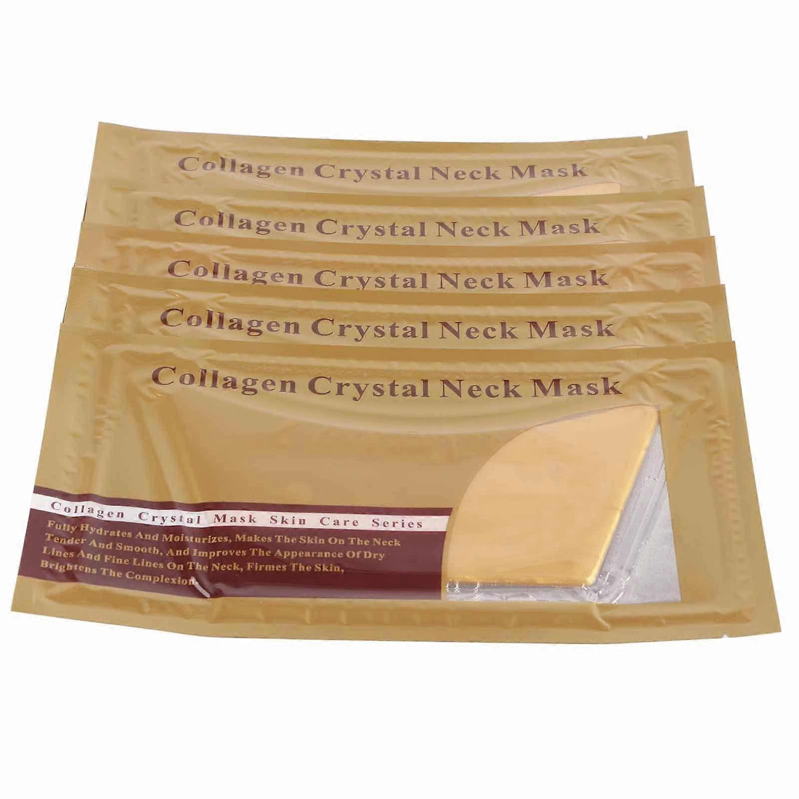قناع الكولاجين للرقبة مضاد للشيخوخة، مرطب، مزيل للتجاعيد، مبيض، شد البشرة (ذهبي)