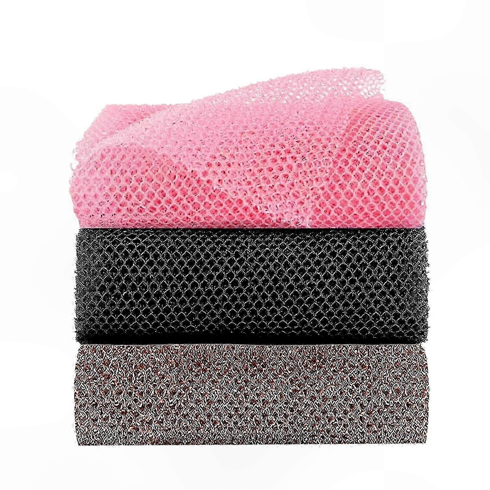 3-Pack Bath and Body Scrub Nets for Exfoliation and Cleansing