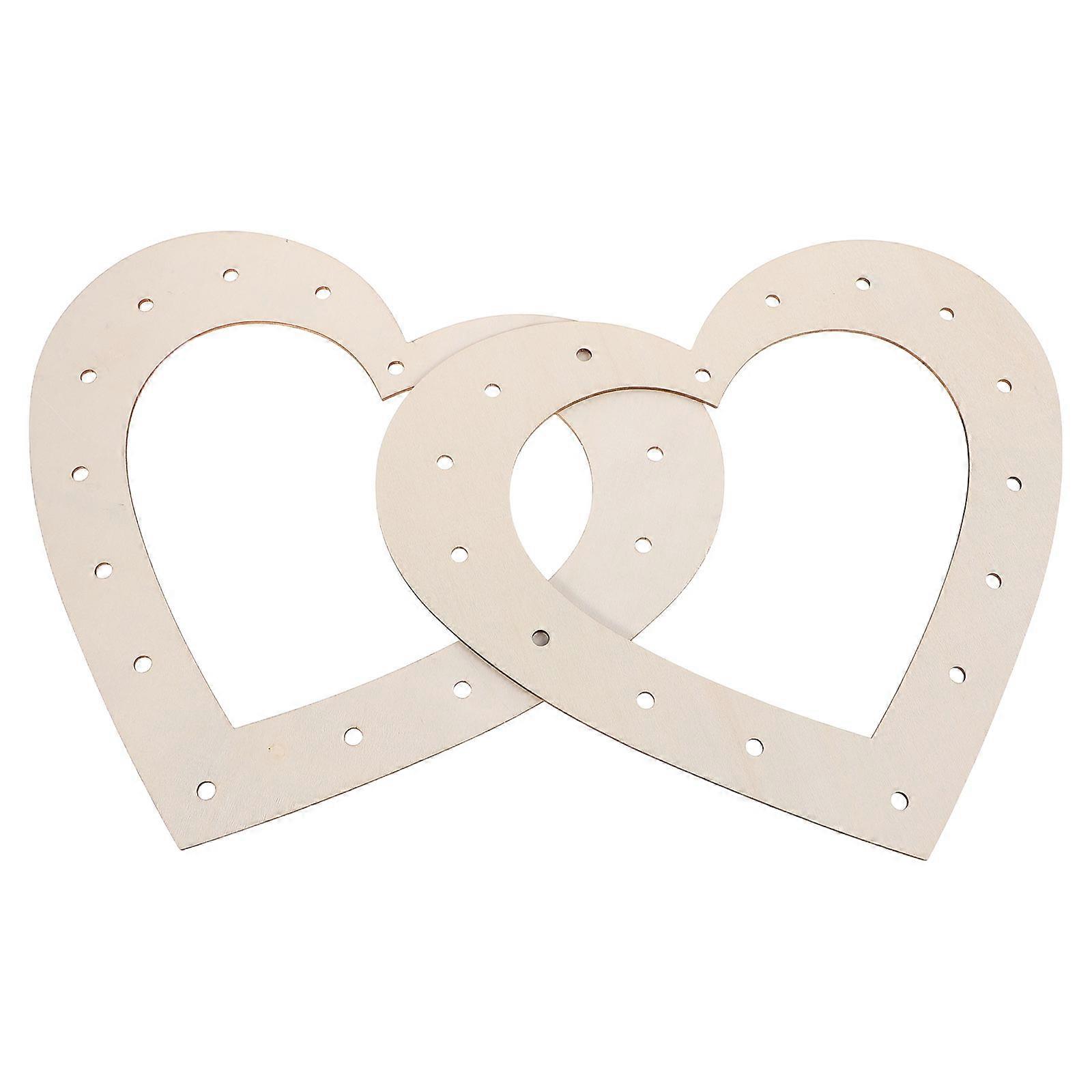 DIY Heart Shaped Wooden Wreath Frame 8Pcs Wreath Making Supplies