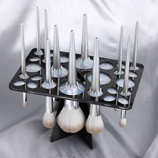 Makeup Brush Drying Rack, Brush Dryer, 28 Compartment Foldable Acrylic