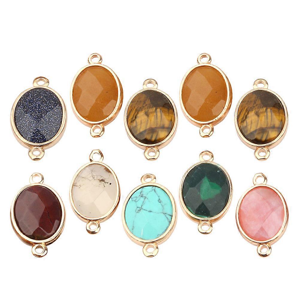 Natural Stone Connectors for Jewelry Pendants 20Pcs Alloy and Stone Material