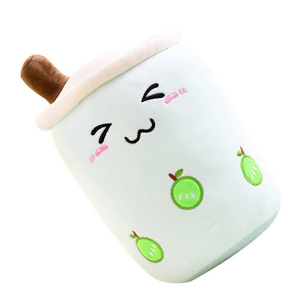 Bubble Tea Pillow Background Prop Decoration Anxiety Relaxation Green Plush Cotton 1Set