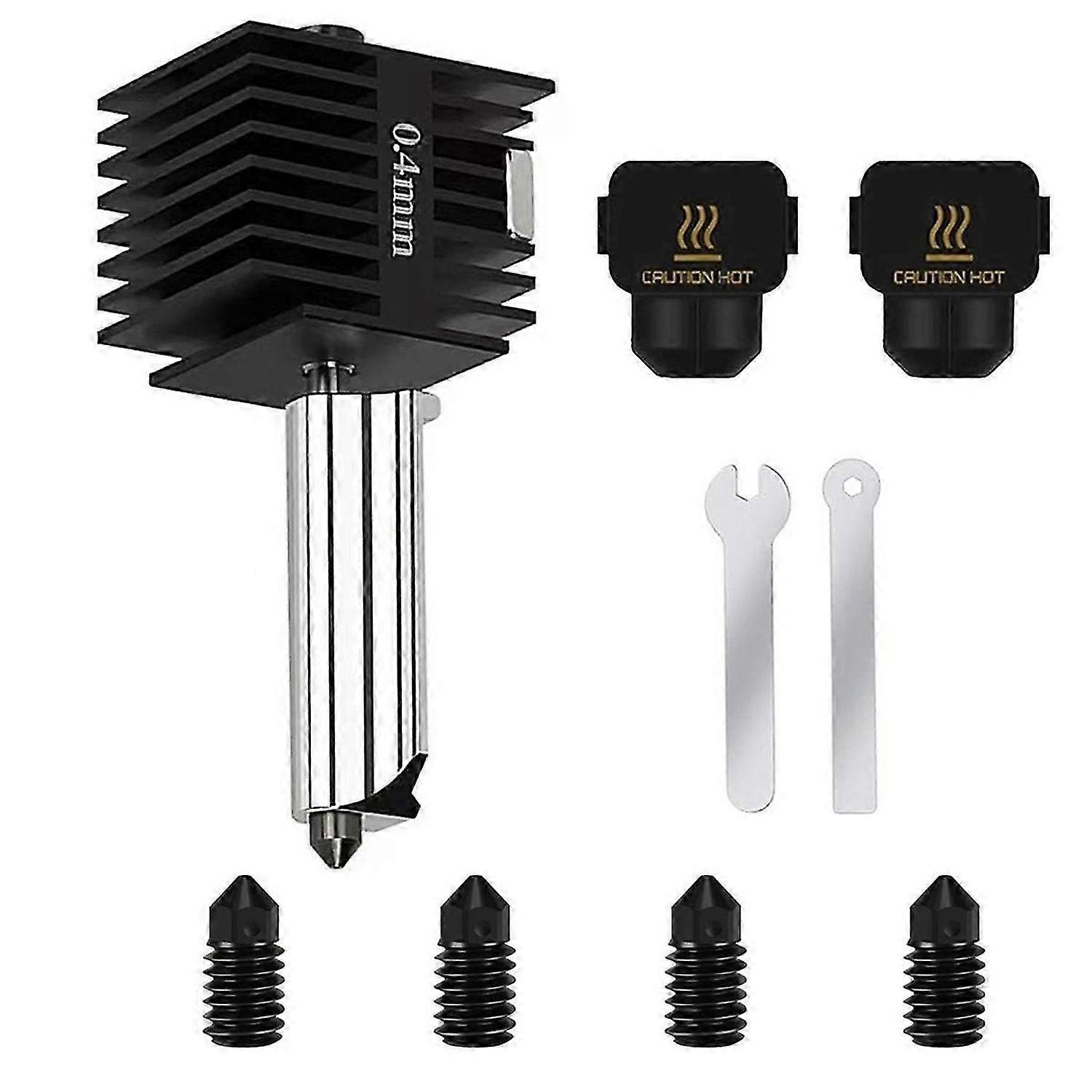 Upgrade A1/A1 Mini 0.4mm Hotend Kit, with Extra 2pcs Silicone Sock, 1pcs Extra 0.2mm, 0.4mm, 0.6mm,