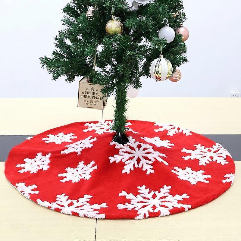 Christmas Tree Skirt Decorations Plush Snowflake Jacquard Tree Skirtr