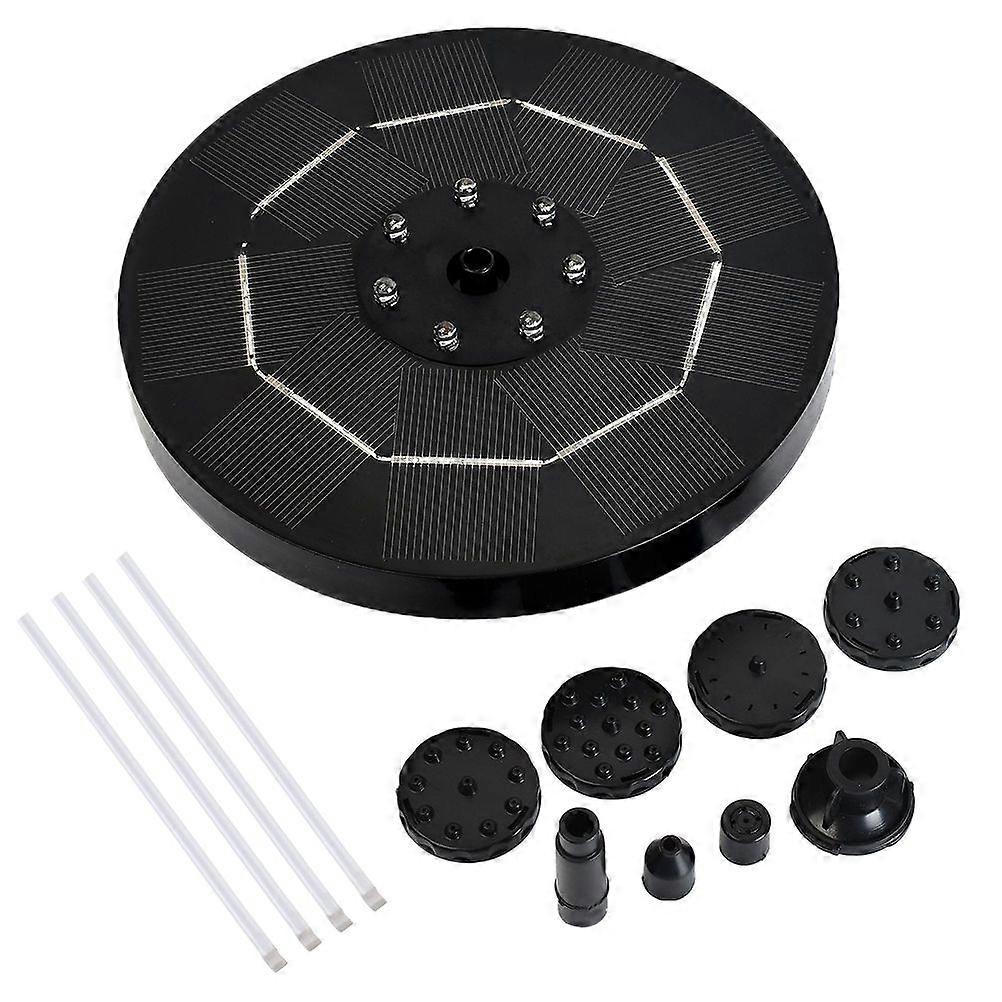 1 Set Solar Powered Fountain Pump Round Floating Water Pump for Pool Pond