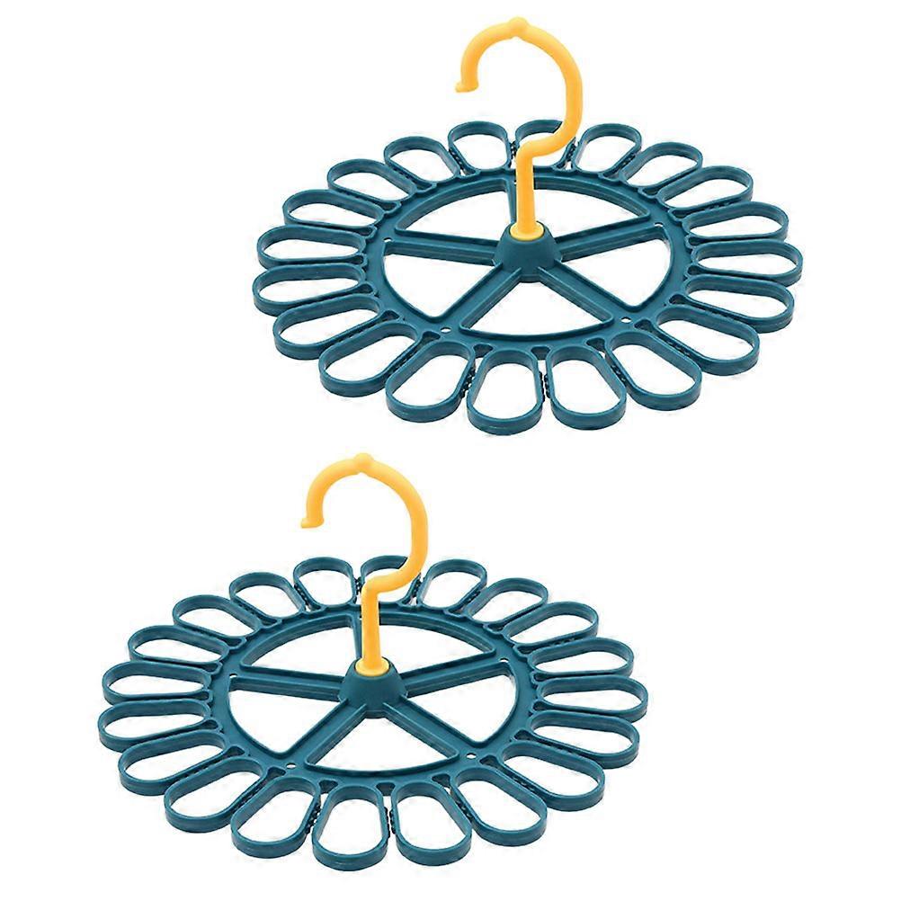 Sock Hanger Rotating Socks Hanger for Home 4Pcs Blue Plastic