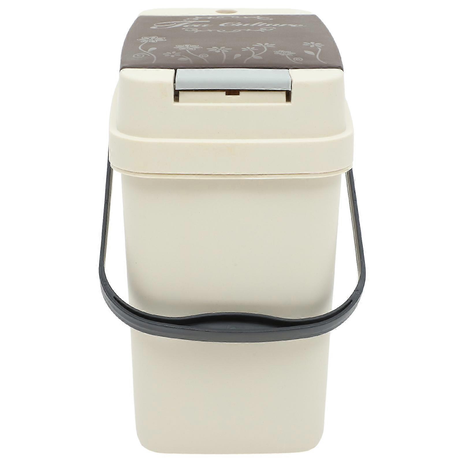 Trash Can Plastic Wastebasket with One Button Open 2Pcs for Home Kitchen