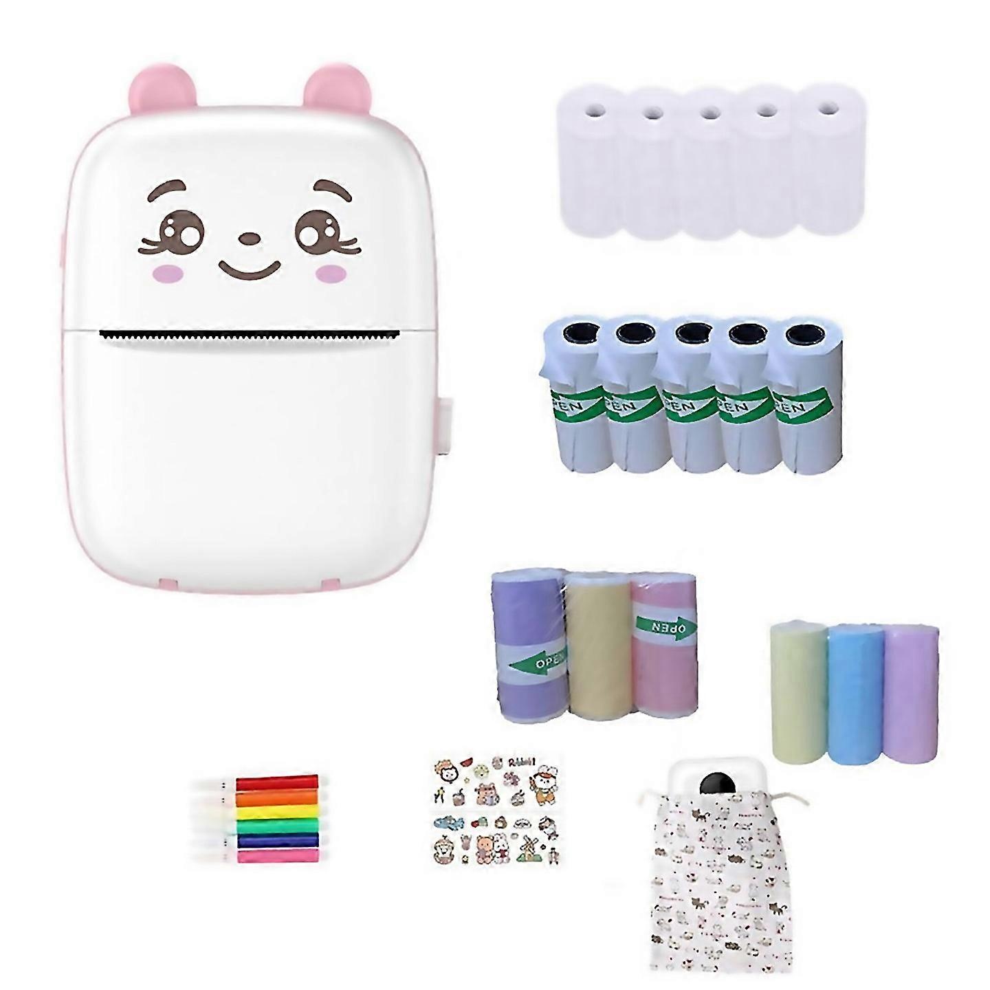 For Label Printer Mini Bluetooth Label Stickers Thermal Printer Pink