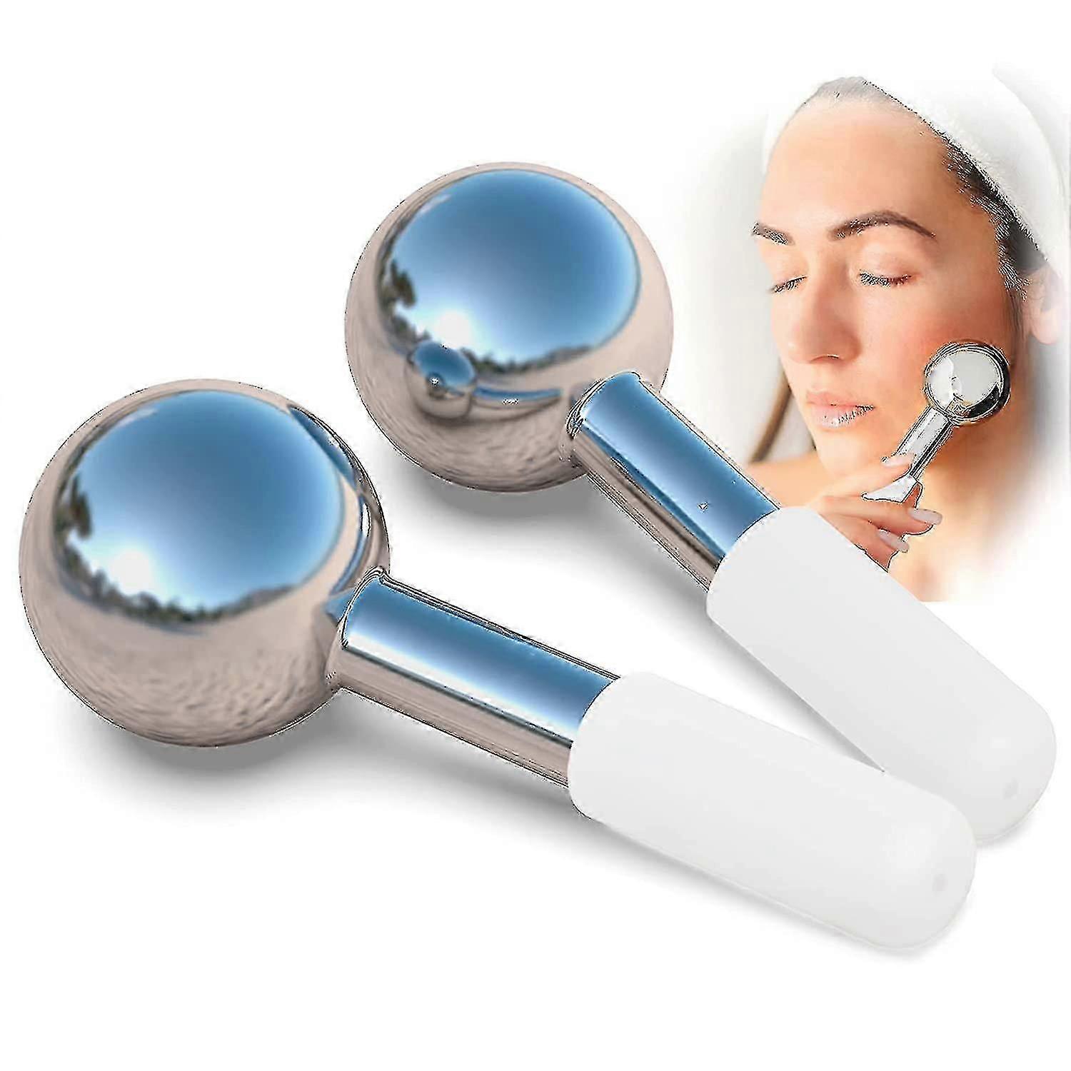 Ice Globes For Facials | Unbreakable Steel Massage Rollers For Face Neck