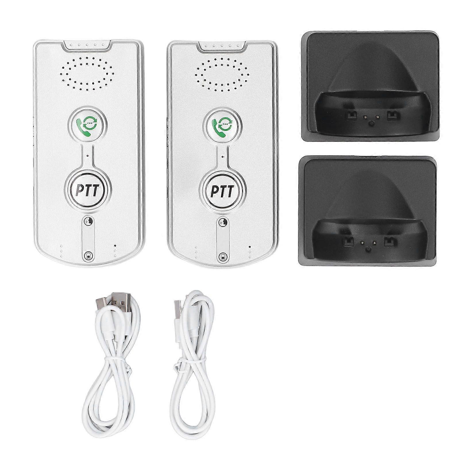 Wireless Intercom System 2 Way Voice Caller 1000M Long Range Bidirectional Communicating Pager Silver