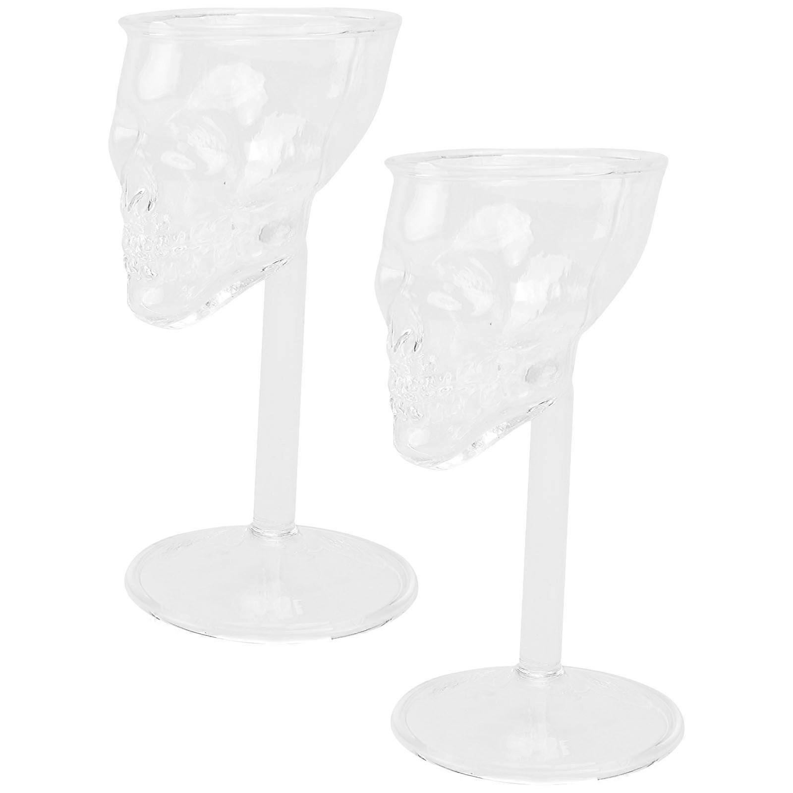 Goblet Glassware Skull Modeling for Wine Drinking 2Pcs Transparent Cups