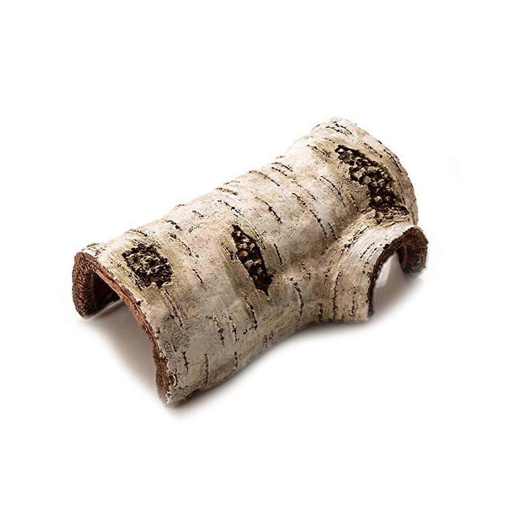 Reptile Hide Cave Artificial Birch Log Help Breeding for Snakes Leopard Gecko