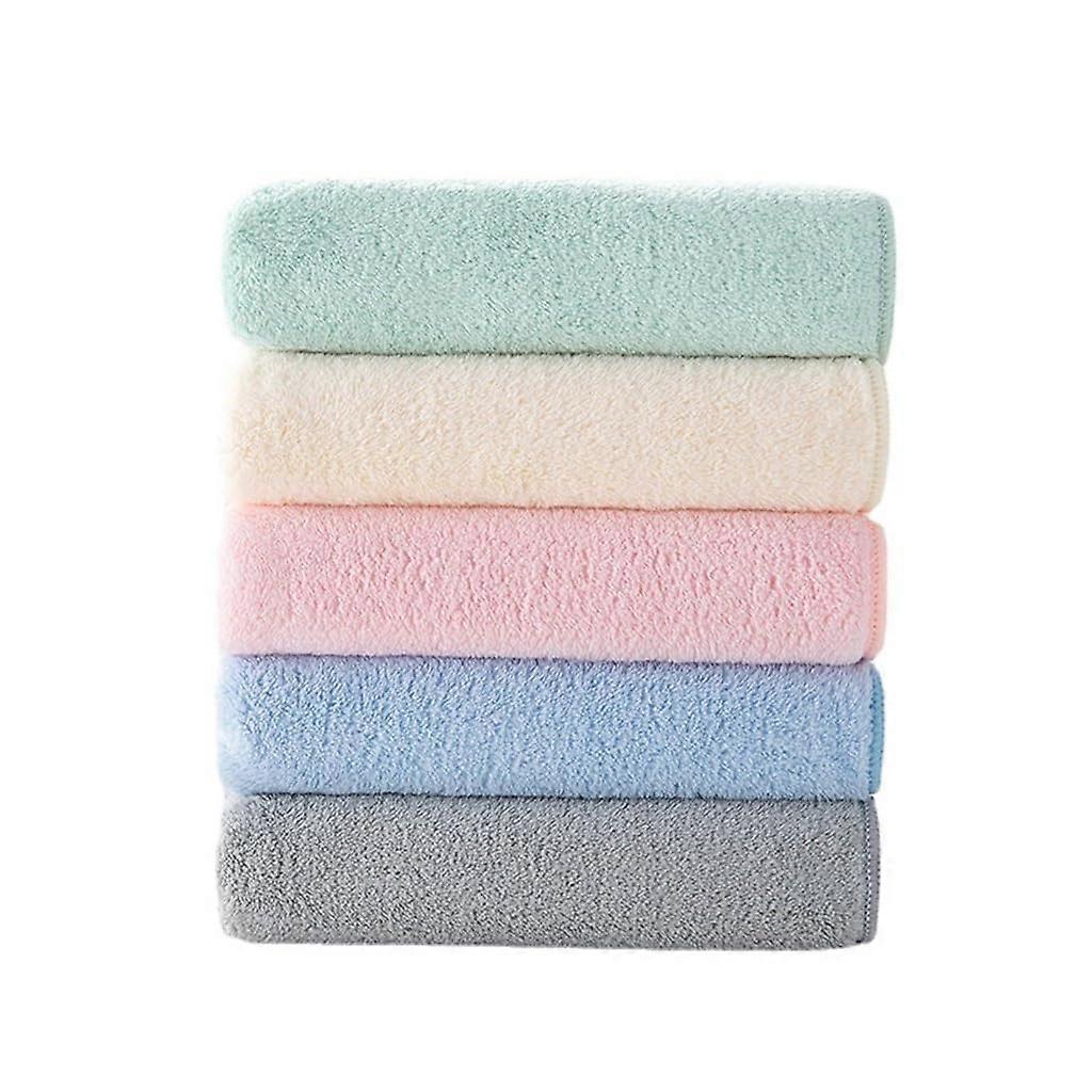Coral Velvet Towel Thickened Soft Absorbent Bath And Face Towel Set 35x72 Cm Color D