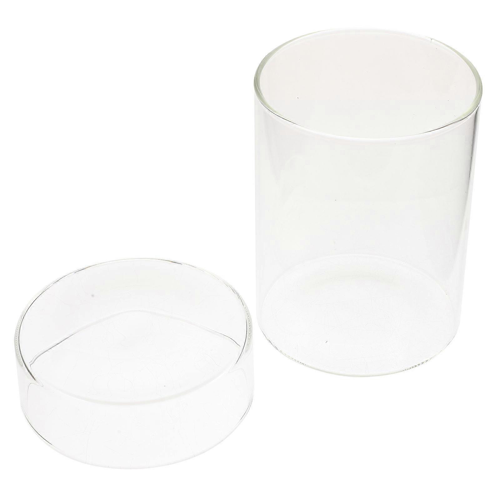 Transparent Glass Canister With Lid Ideal For Household Use Storage And Serving 4Pcs