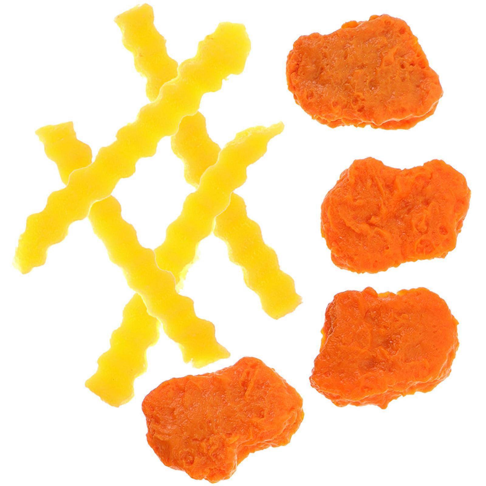 Lifelike Food Model Fake Chicken Nuggets for Display 4Sets