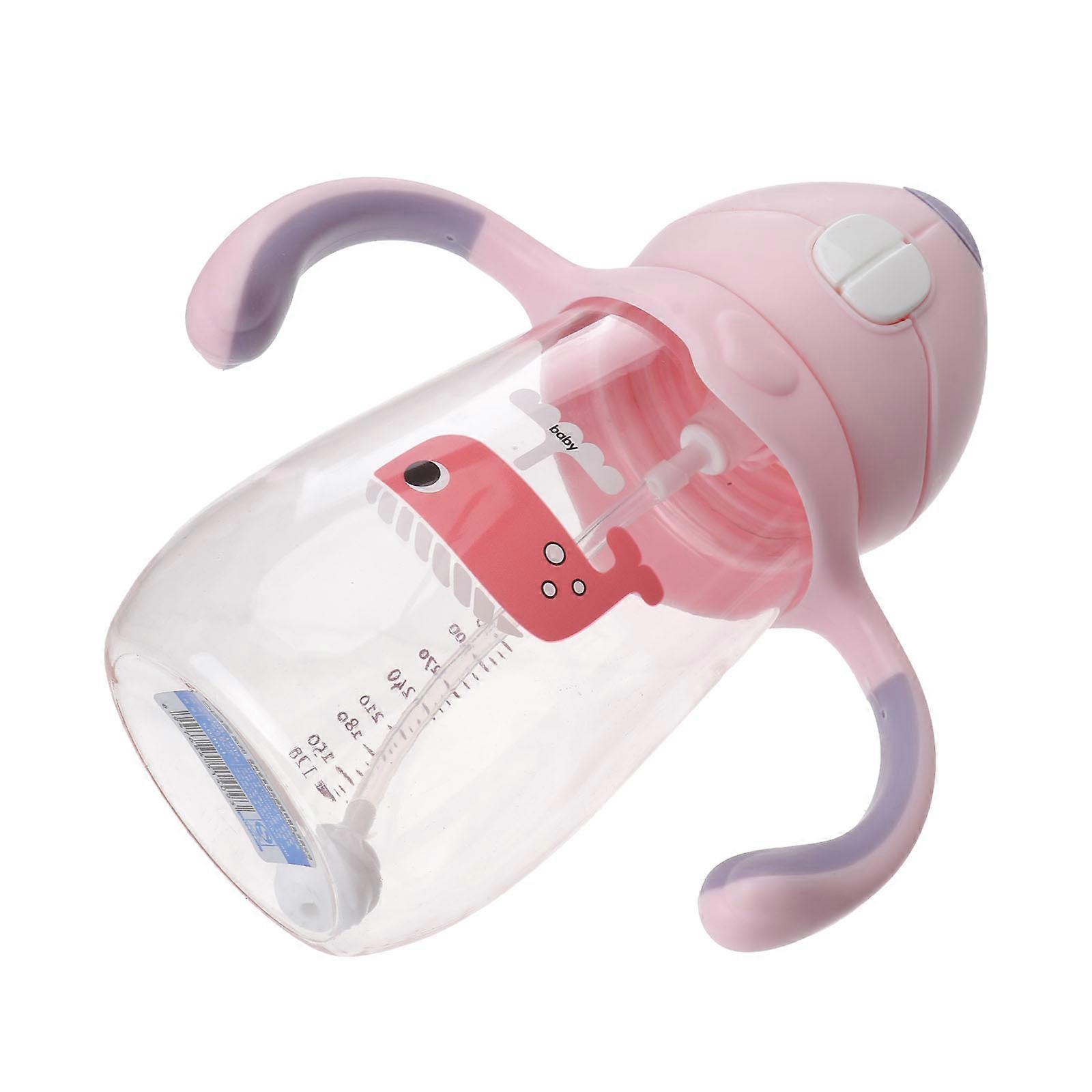 Double Handle Drink Cup 300ML For Infants Travel Use Feeding Purple 2 Pcs