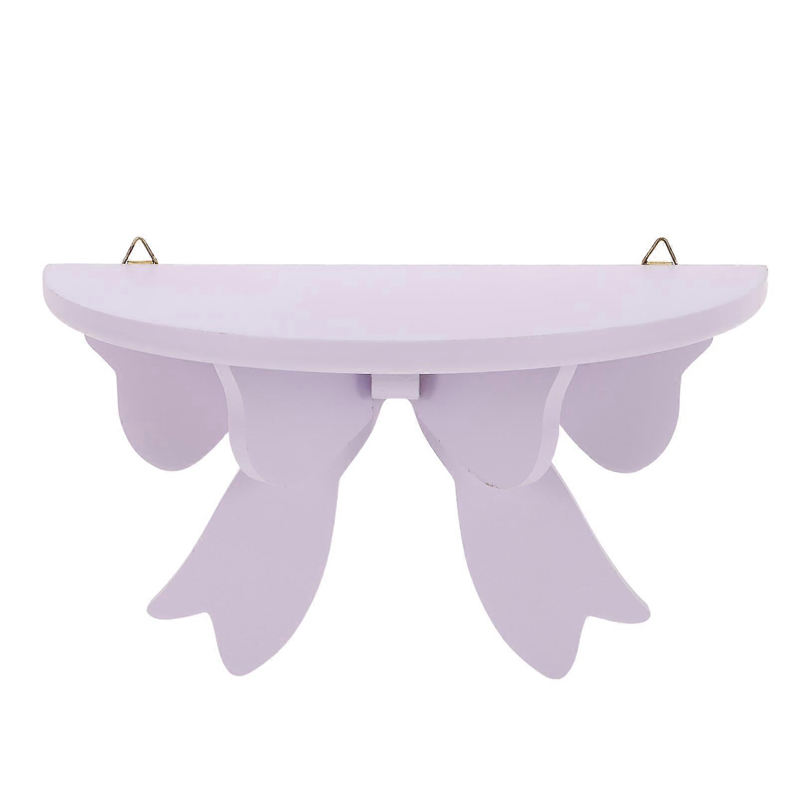 Decorative Bowtie Wall Storage Shelf For Home Decoration And Room Organization In Violet With Strong Support 2Pcs