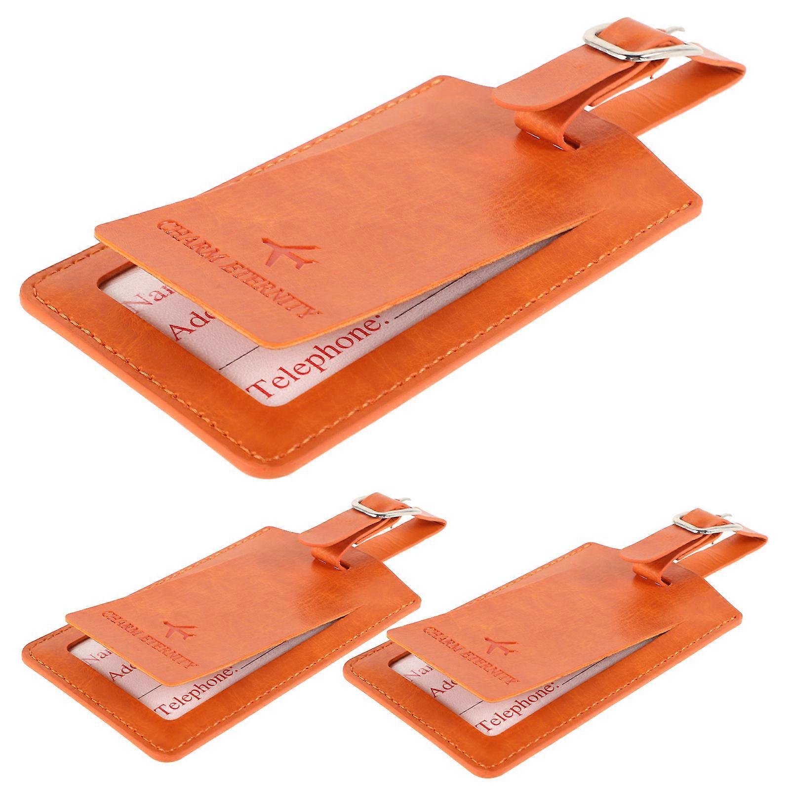 15Pcs Luggage Tags for Travel Identify Suitcase Tags Orange