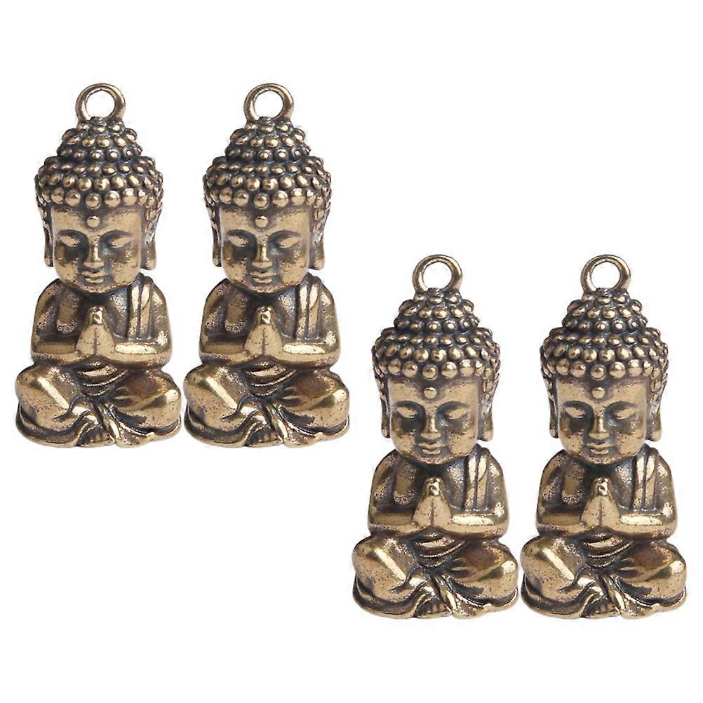Antique DIY Brass Charm Buddha Key Pendant for Home Decor 8Pcs Set