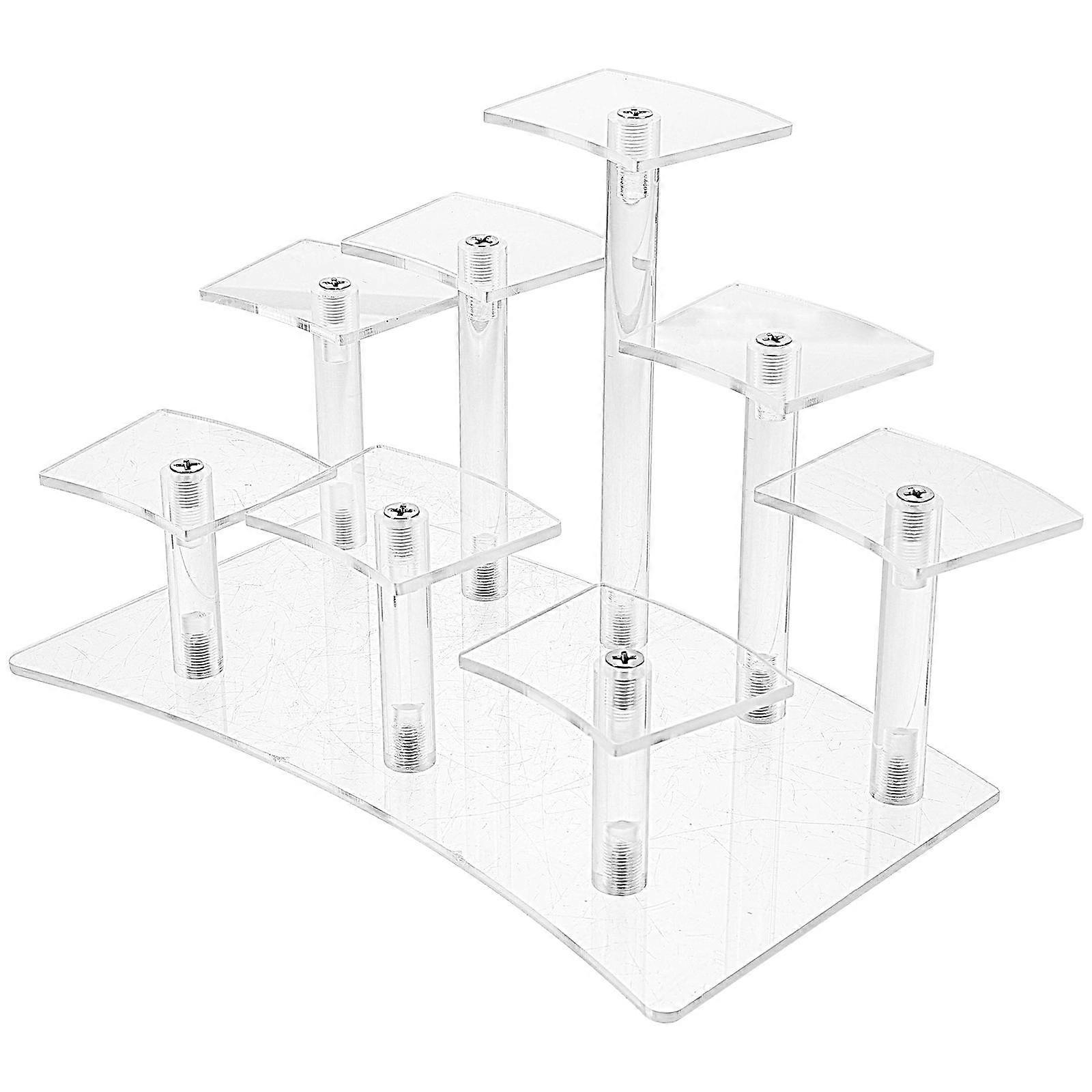 Transparent Figurine Rack Acrylic Display Shelf for 4Pcs Model Storage