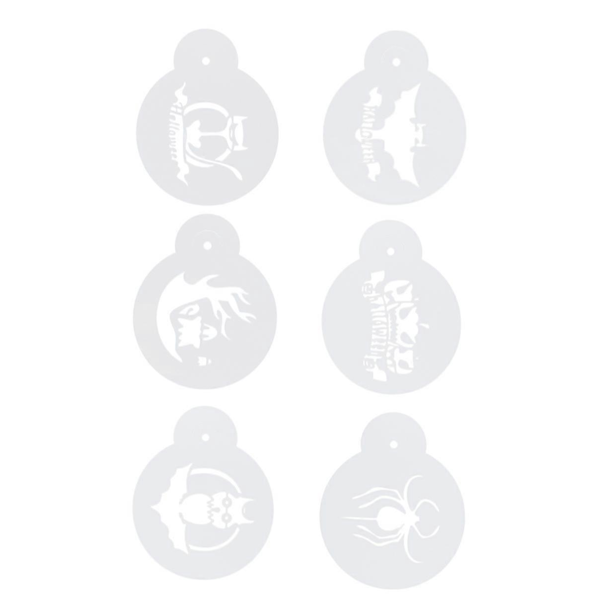 Coffee Embossing Mold Latte Stencils Easy To Clean 6Pcs