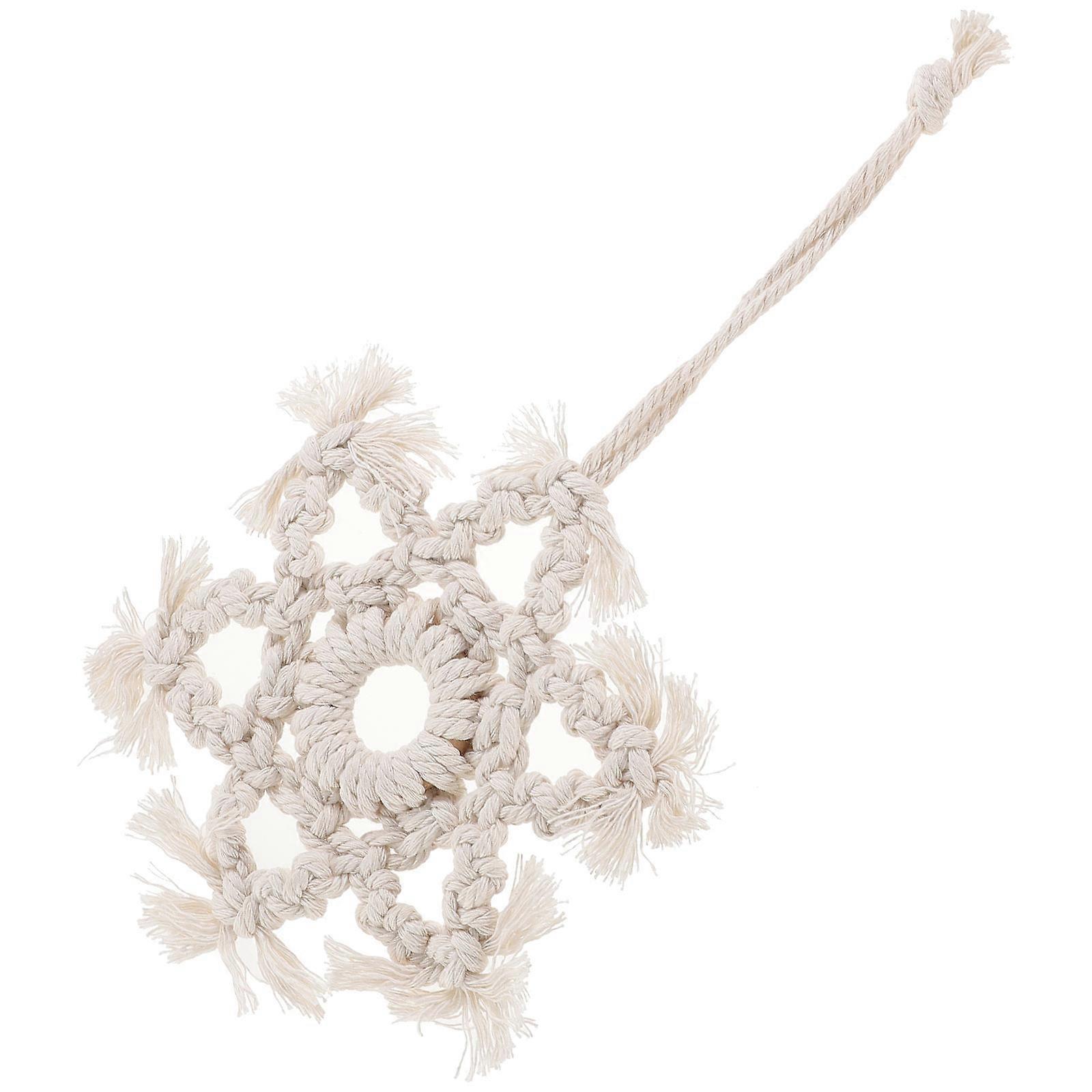 Hanging Ornament Nordic Snowflake Hand-Woven Table Mat for 2Pcs