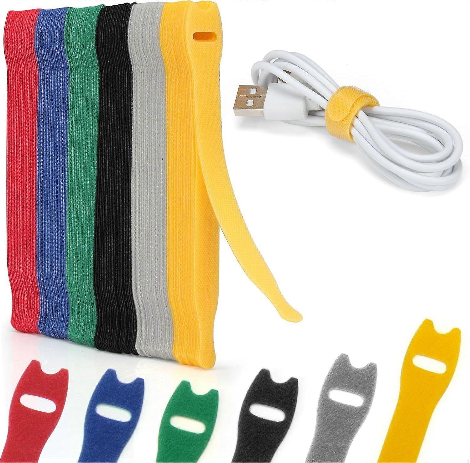 120 Pack Reusable Nylon Cable Ties,Adjustable Hook and Loop Cable Ties