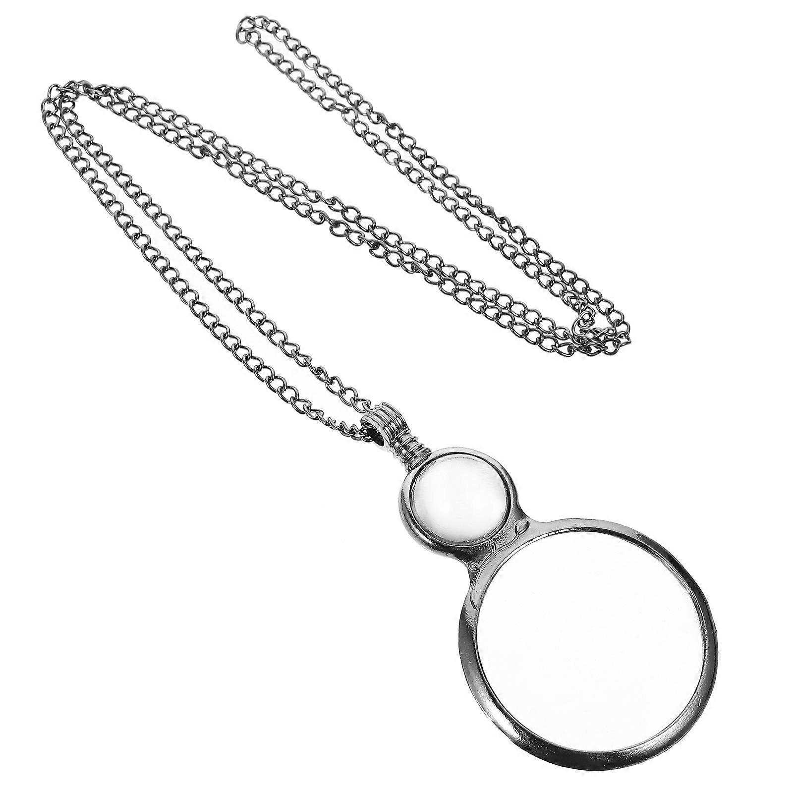 Magnifying Glass Necklace Durable Magnifier Pendant for Use 2Pcs