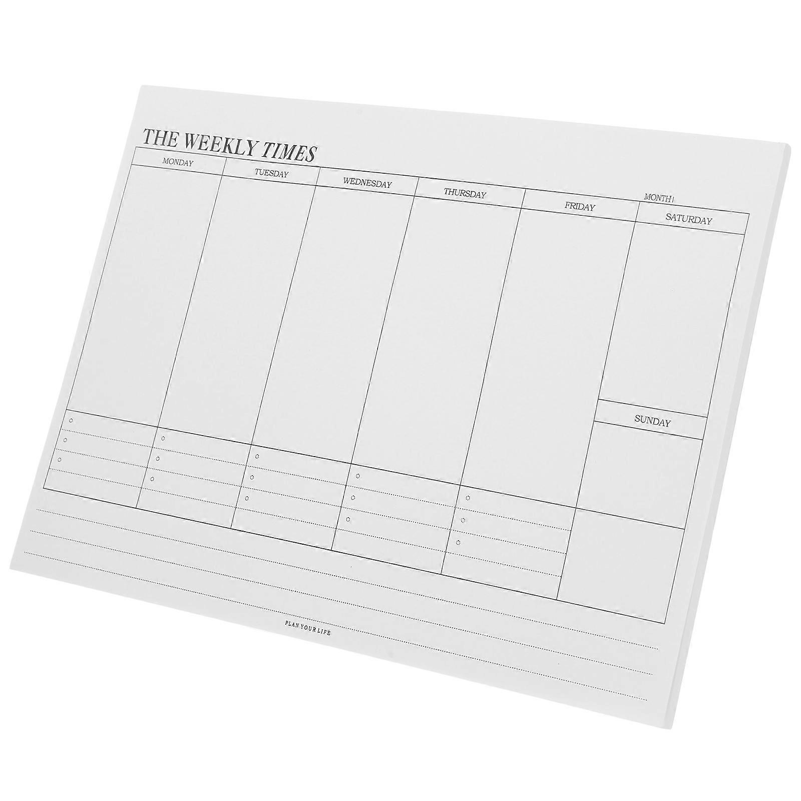 Undated Weekly Calendar Notepad For Students White Organizing Tasks 1Set