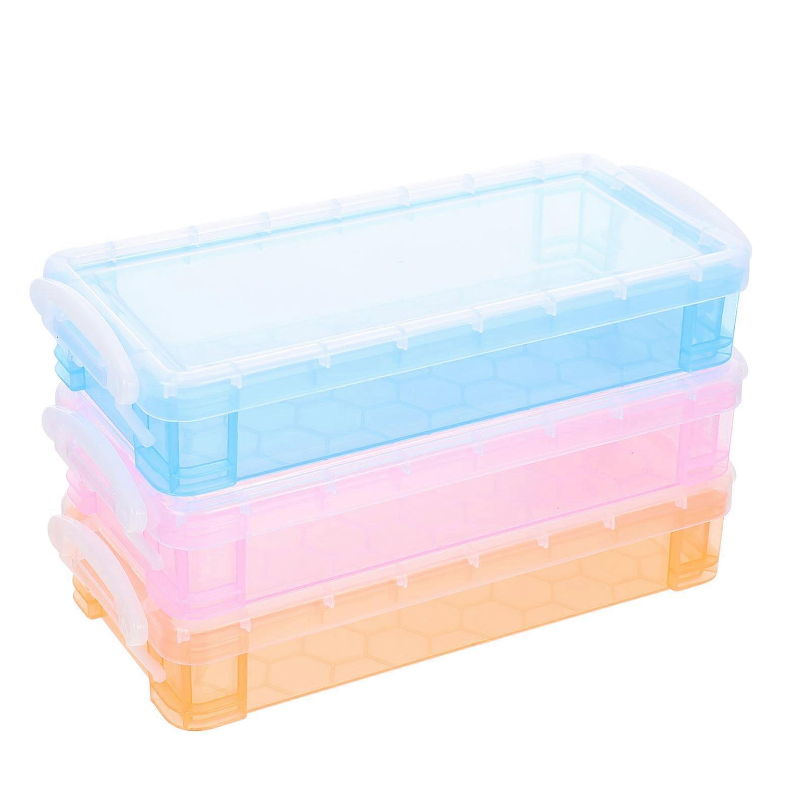Pencil Storage Case Plastic Pencil Box for Storage Use 9Pcs Collection