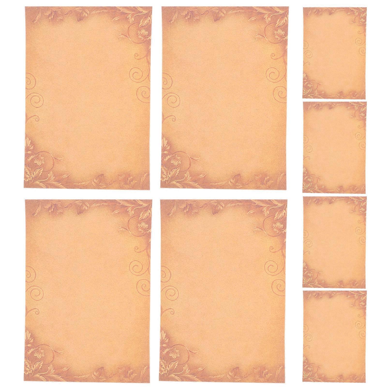 Light Brown Paper Vintage Letter Writing Paper Decorative for Writing 8 Sheets