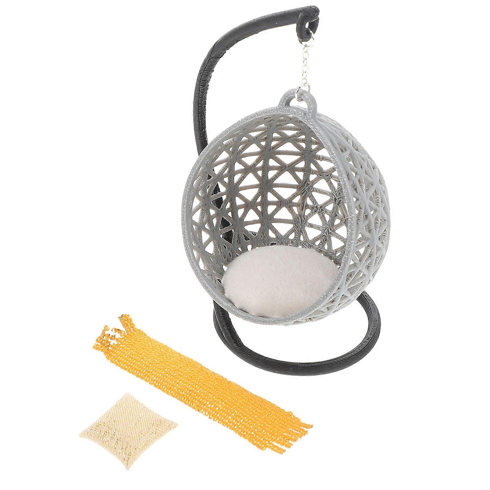 Small House Decor Miniature Swing Chair For Architectural Model Display Creative DIY 2Pcs